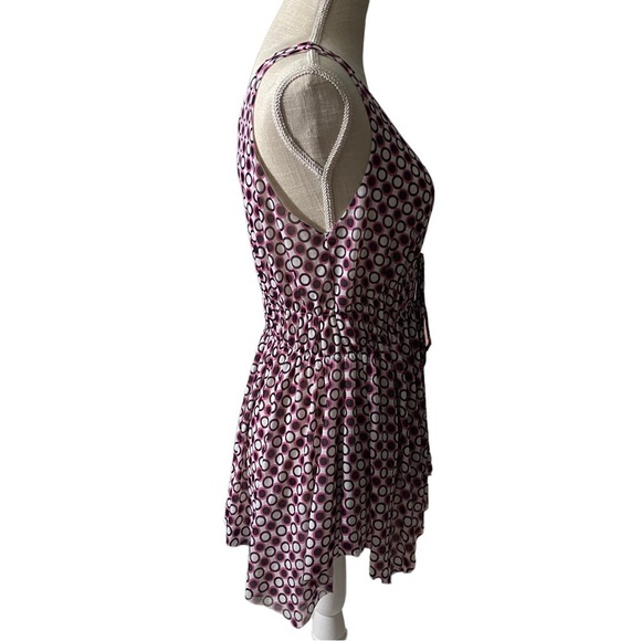 Michael Kors Pink White Black Polka Dot All Over Halter V-Neck Mini Dress M NWT - Picture 10 of 10
